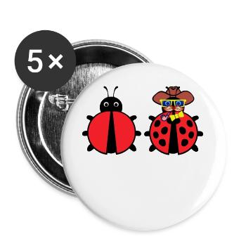 Bugs Debug Developer Bugfixing Programmierer - Buttons groß 56 mm (5er Pack) - Weiß - Vorne
