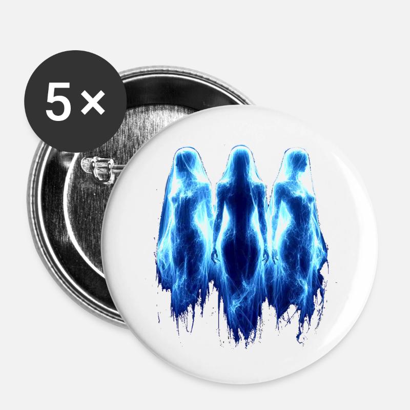 three ghosts - Buttons large 2.2''/56 mm (5-pack) - white