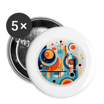 abstract art - Buttons large 2.2''/56 mm (5-pack) - white - Front