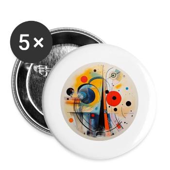 Art abstract - Buttons large 2.2''/56 mm (5-pack) - white - Front