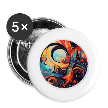 abstract art - Buttons large 2.2''/56 mm (5-pack) - white - Front