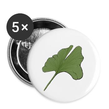Ginko Biloba Leaf - Buttons large 2.2''/56 mm (5-pack) - white - Front