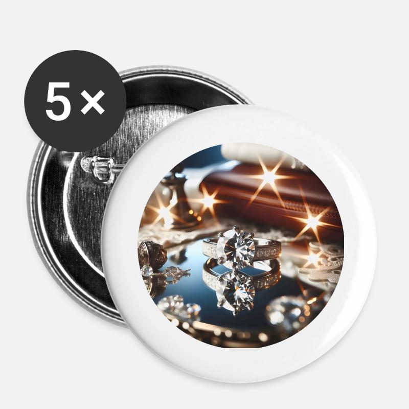 Diamond - Buttons large 2.2''/56 mm (5-pack) - white