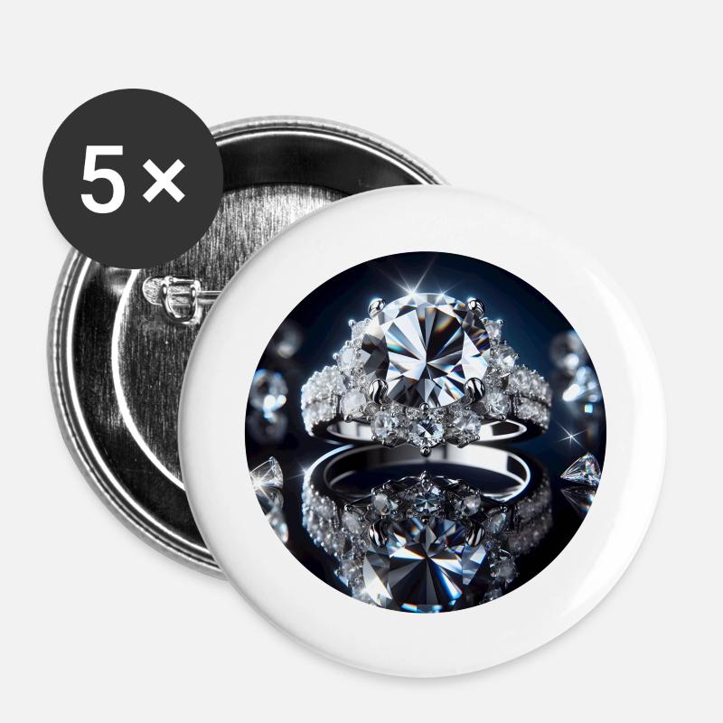 Diamond - Buttons large 2.2''/56 mm (5-pack) - white