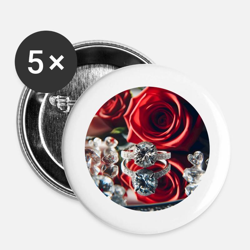 Diamond - Buttons large 2.2''/56 mm (5-pack) - white