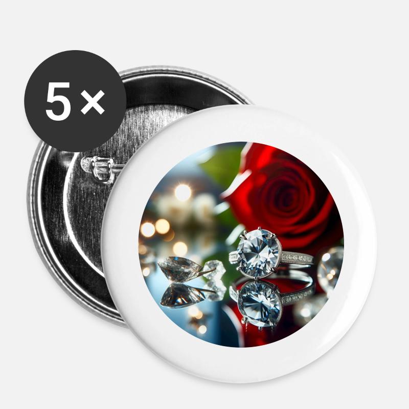 Diamond - Buttons large 2.2''/56 mm (5-pack) - white