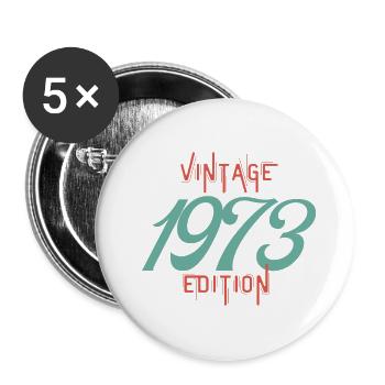 Jahrgang Ausgabe 1973 - Buttons groß 56 mm (5er Pack) - Weiß - Vorne