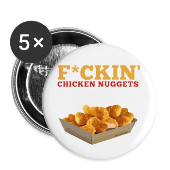 F*CKIN CHICKEN NUGGETS-CENSORED-NEG'S URBAN SPORTS - Buttons large 2.2''/56 mm (5-pack) - white - Front