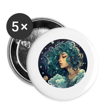 Science Fiction Fantasy - Buttons groß 56 mm (5er Pack) - Weiß - Vorne