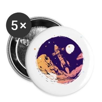 rocket space space school start Go space nerd - Buttons large 2.2''/56 mm (5-pack) - white - Front