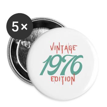 Jahrgang Ausgabe 1976 - Buttons groß 56 mm (5er Pack) - Weiß - Vorne