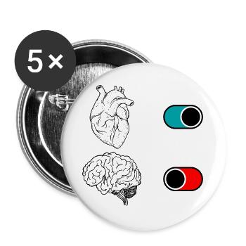 Duo de croissants nocturnes - Lot de 5 grands badges (56 mm) - blanc - Devant