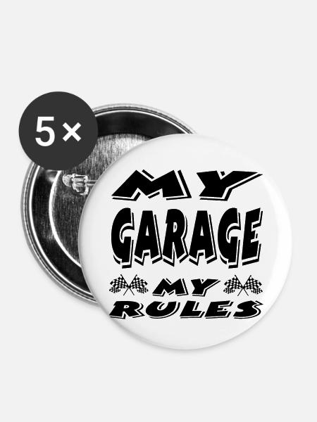 Garage - Buttons groß 56 mm (5er Pack) - Weiß