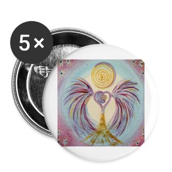 Herzengel Vertrautes Bewußtseinsleben - Buttons groß 56 mm (5er Pack) - Weiß - Vorne