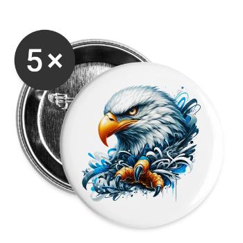 Aigle - Lot de 5 grands badges (56 mm) - blanc - Devant
