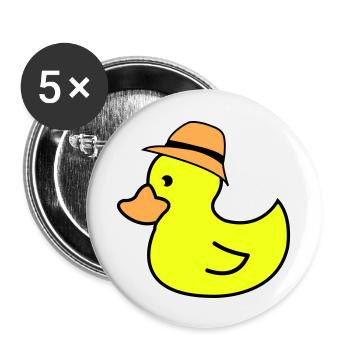 ente hut - Buttons groß 56 mm (5er Pack) - Weiß - Vorne