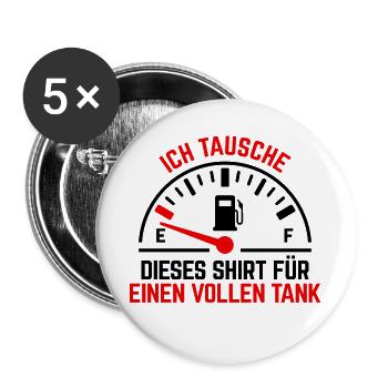 Gas Station Gasoline Statement Refueling Electricity Energy - Buttons large 2.2''/56 mm (5-pack) - white - Front