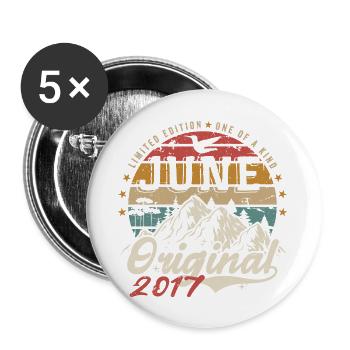 June 2017 Birthday June 2017 Gift June 2017 - Buttons large 2.2''/56 mm (5-pack) - white - Front