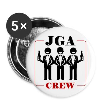 Équipe de l’enterrement de vie de garçon - Lot de 5 grands badges (56 mm) - blanc - Devant