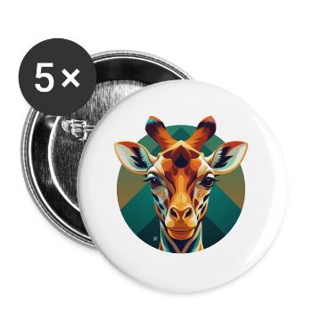 Prisme Girafe Circulaire - Lot de 5 grands badges (56 mm) - blanc - Devant