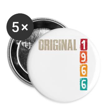 Vintage 1966 - Buttons groß 56 mm (5er Pack) - Weiß - Vorne