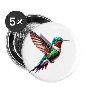 Hummingbird - Buttons large 2.2''/56 mm (5-pack) - white - Front