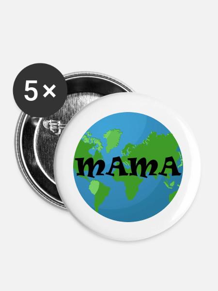 MAMA WELT - Buttons groß 56 mm (5er Pack) - Weiß