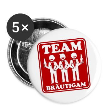 Fête du marié de mariage - Lot de 5 grands badges (56 mm) - blanc - Devant