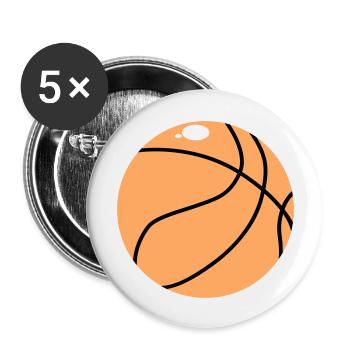 Basket-ball - Lot de 5 grands badges (56 mm) - blanc - Devant