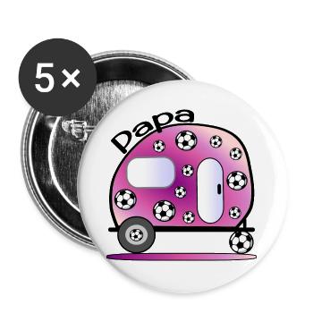 CAMPINGPLATZ - CAMPING PAPA - Buttons groß 56 mm (5er Pack) - Weiß - Vorne