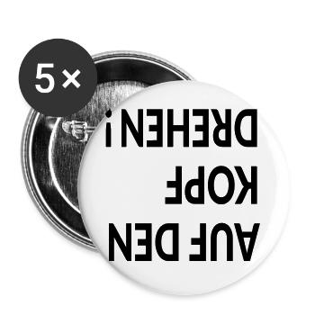 AUF DEN KOPF DREHEN - TRANSFORMATION - Buttons groß 56 mm (5er Pack) - Weiß - Vorne