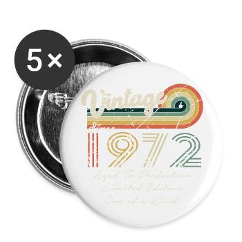 1972 Vintage Classic 1972 - Buttons large 2.2''/56 mm (5-pack) - white - Front