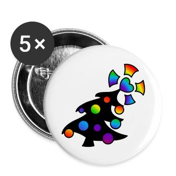 Weihnachtsbaum Christbaum : Sticky Queer Pride - Buttons groß 56 mm (5er Pack) - Weiß - Vorne