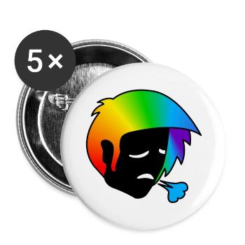 Traurig außer Atem : Sticky Queer Pride - Buttons groß 56 mm (5er Pack) - Weiß - Vorne