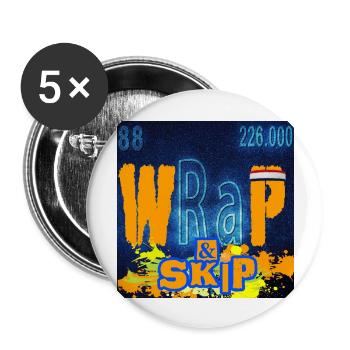 "WRAP & SKIP" design by ALLEYHOP - Buttons large 2.2''/56 mm (5-pack) - white - Front