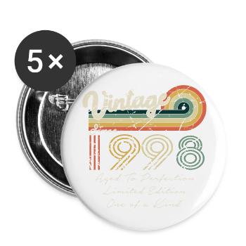 1998 Vintage Klassiker 1998 - Buttons groß 56 mm (5er Pack) - Weiß - Vorne