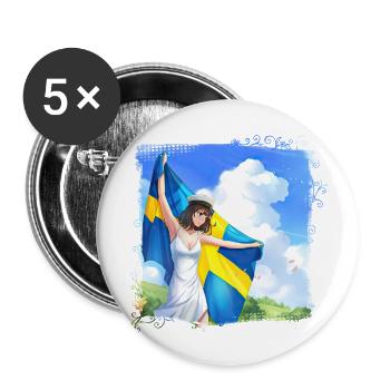Graduation 2024 class High school graduation party - Buttons large 2.2''/56 mm (5-pack) - white - Front