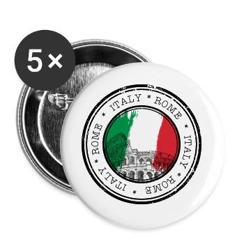 Colosseum Circle Italia Flag - Buttons large 2.2''/56 mm (5-pack) - white - Front