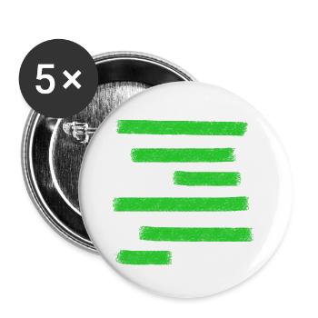 Green Paint Bars - Buttons large 2.2''/56 mm (5-pack) - white - Front