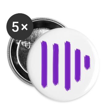 Purple Paint Bars - Buttons large 2.2''/56 mm (5-pack) - white - Front