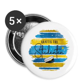 Graduation 2024 class High school graduation party - Buttons large 2.2''/56 mm (5-pack) - white - Front