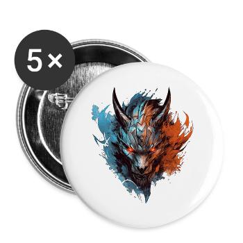 Hellbimo - Buttons groß 56 mm (5er Pack) - Weiß - Vorne
