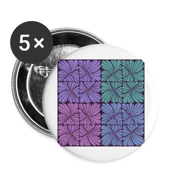 F44 - Lot de 5 grands badges (56 mm) - blanc - Devant