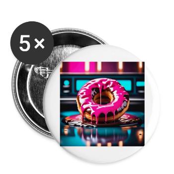 Donut 2 - Buttons groß 56 mm (5er Pack) - Weiß - Vorne