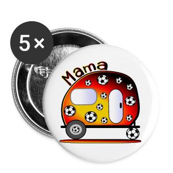 DEUTSCHLAND CAMPING - FUßBALL MAMA - Buttons groß 56 mm (5er Pack) - Weiß - Vorne