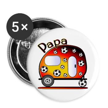 CAMPING DEUTSCHLAND - FUßBALL PAPA - Buttons groß 56 mm (5er Pack) - Weiß - Vorne