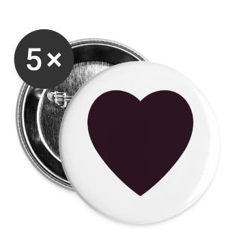 Herz - Buttons groß 56 mm (5er Pack) - Weiß - Vorne
