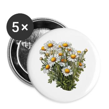 Chamomile bush - Buttons large 2.2''/56 mm (5-pack) - white - Front