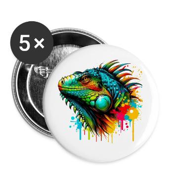 Iguana - Buttons large 2.2''/56 mm (5-pack) - white - Front