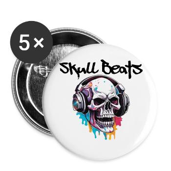 Headphones / Audio / Music / Sound / Cool - Buttons large 2.2''/56 mm (5-pack) - white - Front
